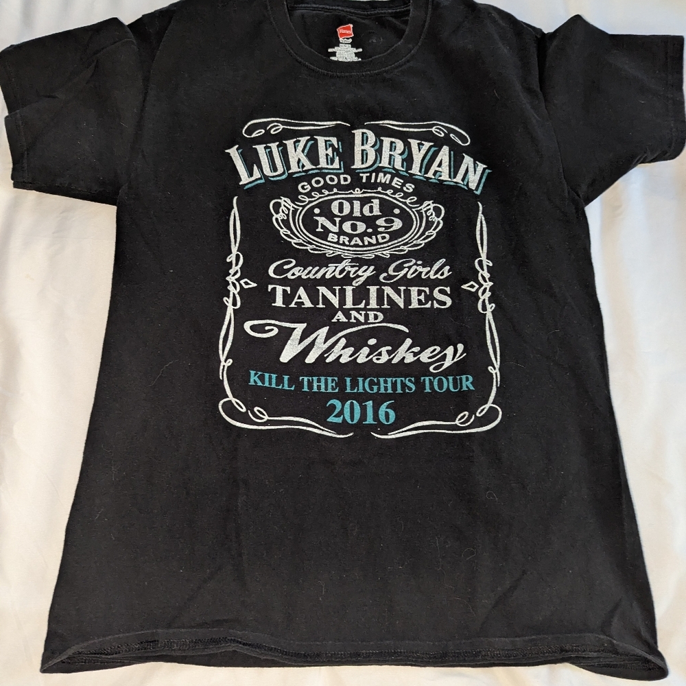 Luke Bryan Adult Medium‎ 2016 Kill The Lights Tour Black Graphic Concert T-shirt